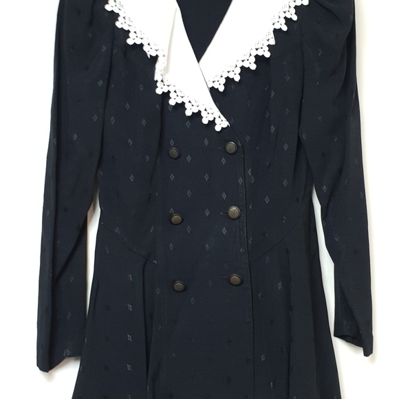 Vintage 80s Black Blazer With Shoulder Pads - Picture 2 of 7